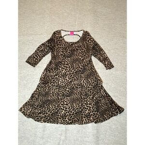 Torrid Betsey Johnson Leopard Print Cutout Back Skater Dress Brown Plus Size 0